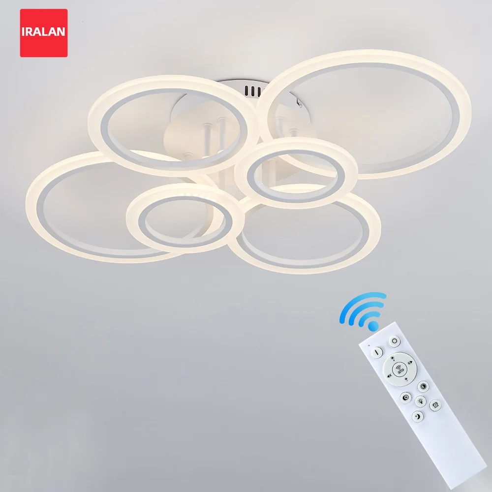 Modern LED Chandelier Home Lighting Ring Ceiling Mount Chandelier Living Room Bedroom Lighting Lustre Ceiling Pendant Lamp