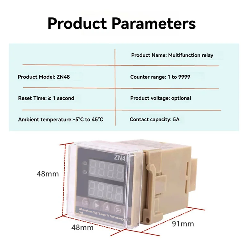 A19E-ZN48 Series Digital Time Relay Counter Multifunction Time Countroller Revolution Counter