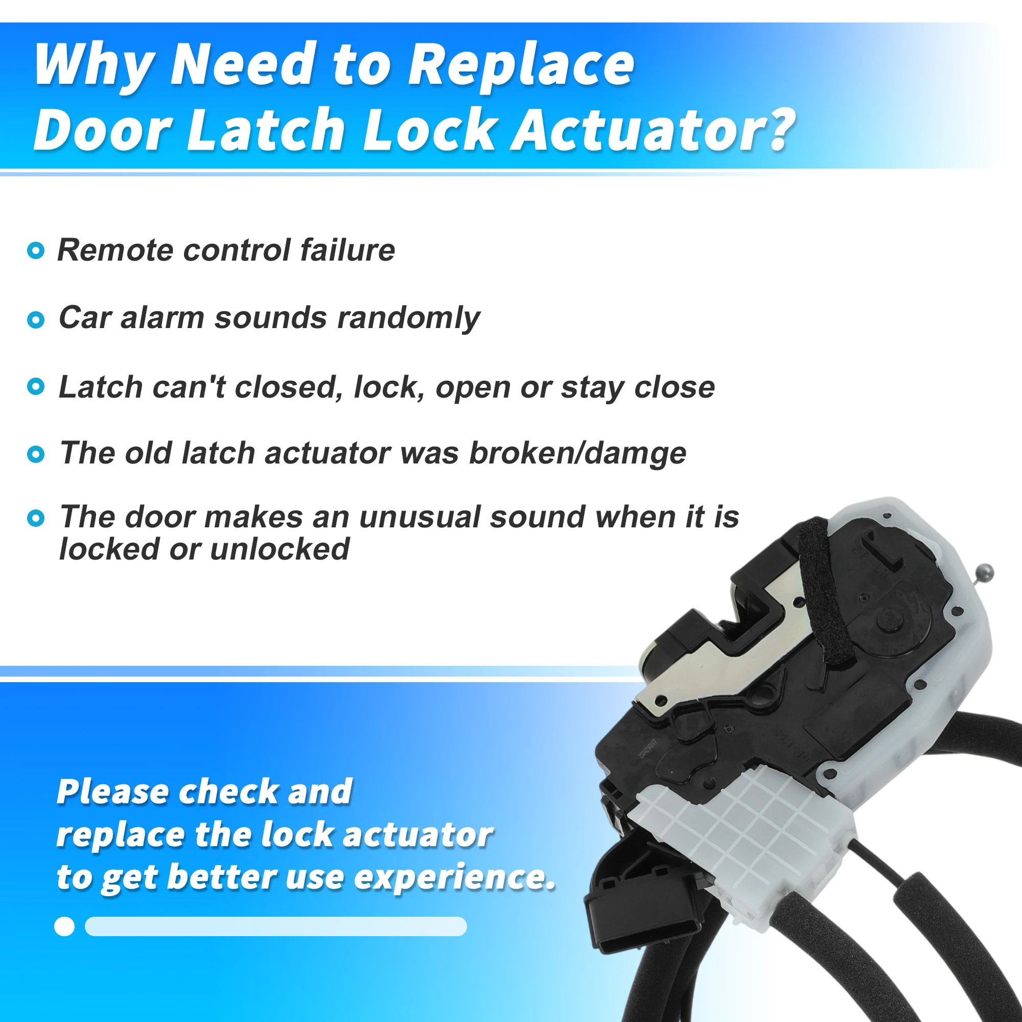UXCELL No.80501-4RA0A Front Left Power Door Latch Lock Actuator for Nissan Maxima Front Driver Side