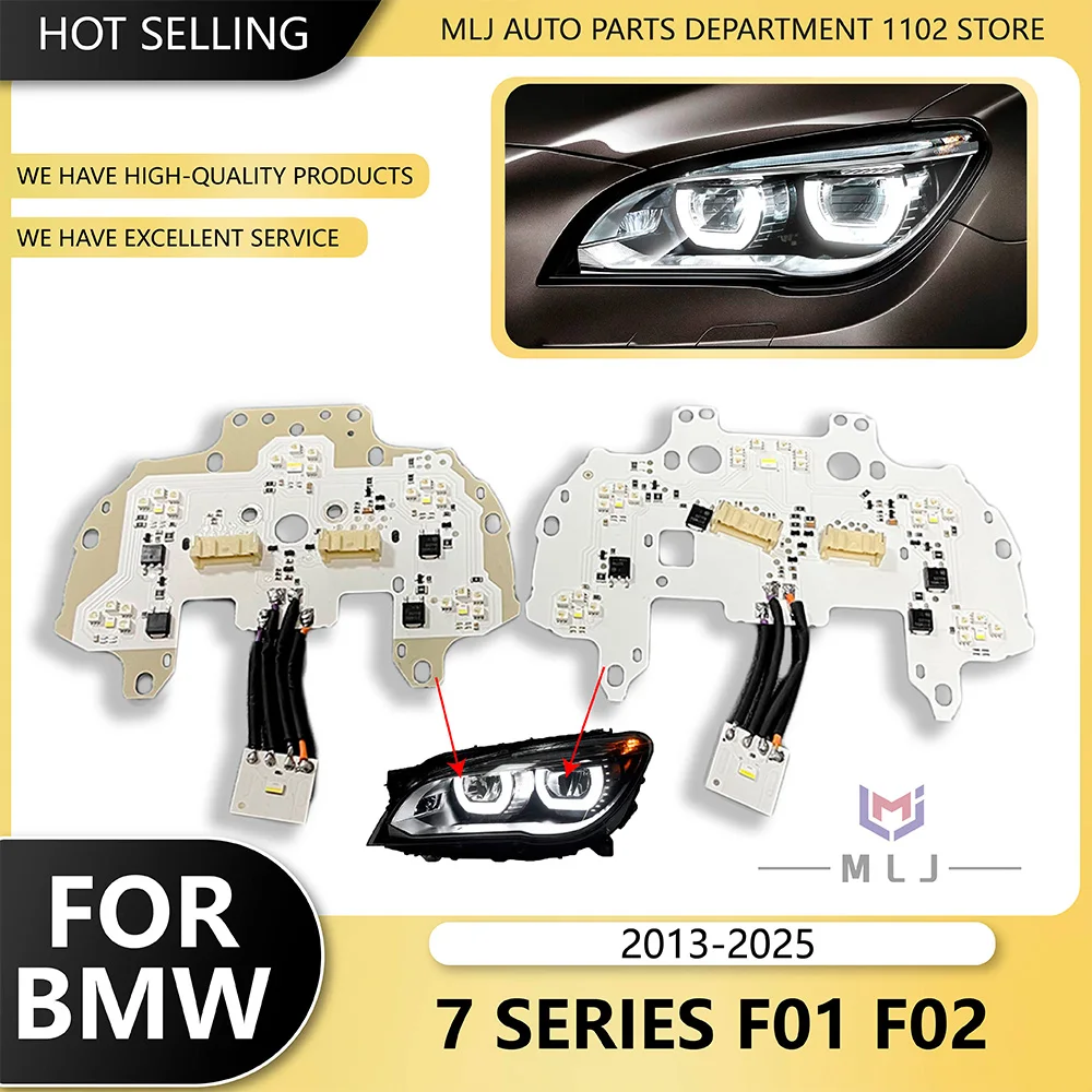 

Для BMW 7 серии F01 F02 2013-2015: Полностью светодиодные фары, модули ближнего и дальнего света, линзы фар LCI, плата Angel Eye, чипы DRL
