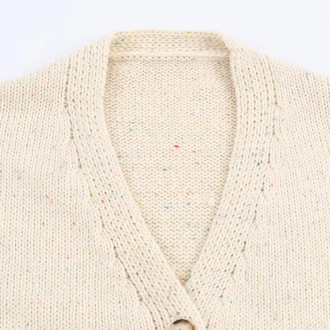 패셔너블한 니트 루즈 아우터웨어 여성용 가을 신상 작은 물방울 무늬 오픈 가디건 폴리에스터 섬유 롱 슬리브 레귤러...