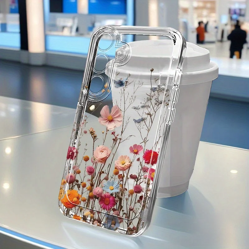 Blumenranken Transparente Hülle für Samsung S25 Ultra S26 S24 FE S23 Plus S22 S21 A57 A56 5G A55 A54 A53 A52S A37 A36 A35 A26 Schutzhülle – Detail 6