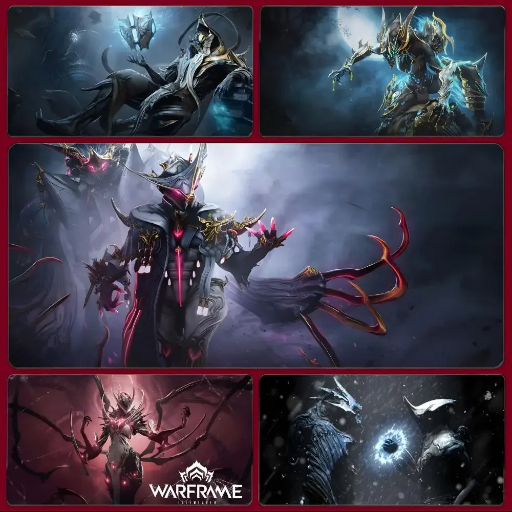 sci fi shooter online game W-Warframe Mouse Pad Large Gaming Mousepad with Stitched Edges Thickened Desk Mat PC