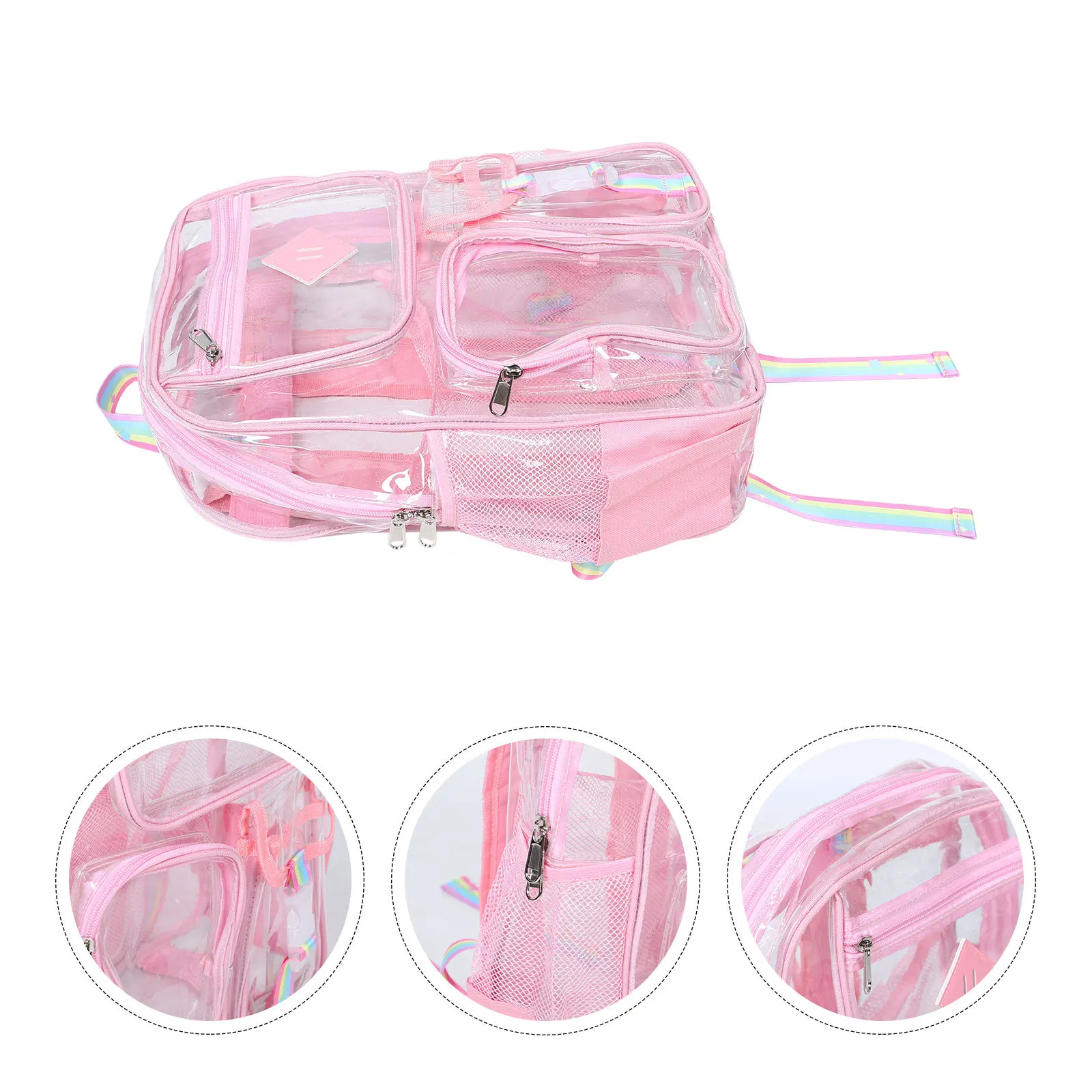 

PVC Transparent Backpack Clear Small Bag for Concert Festival Sports Events Roomy Storage Daily Commute Outdoor Activity