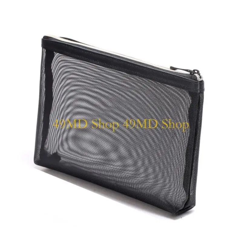 

49MD Mesh Makeup Bag Zipper Cosmetic for Case Travel Toiletry Bags Organize Supplies Daily Cosmetics Accessories