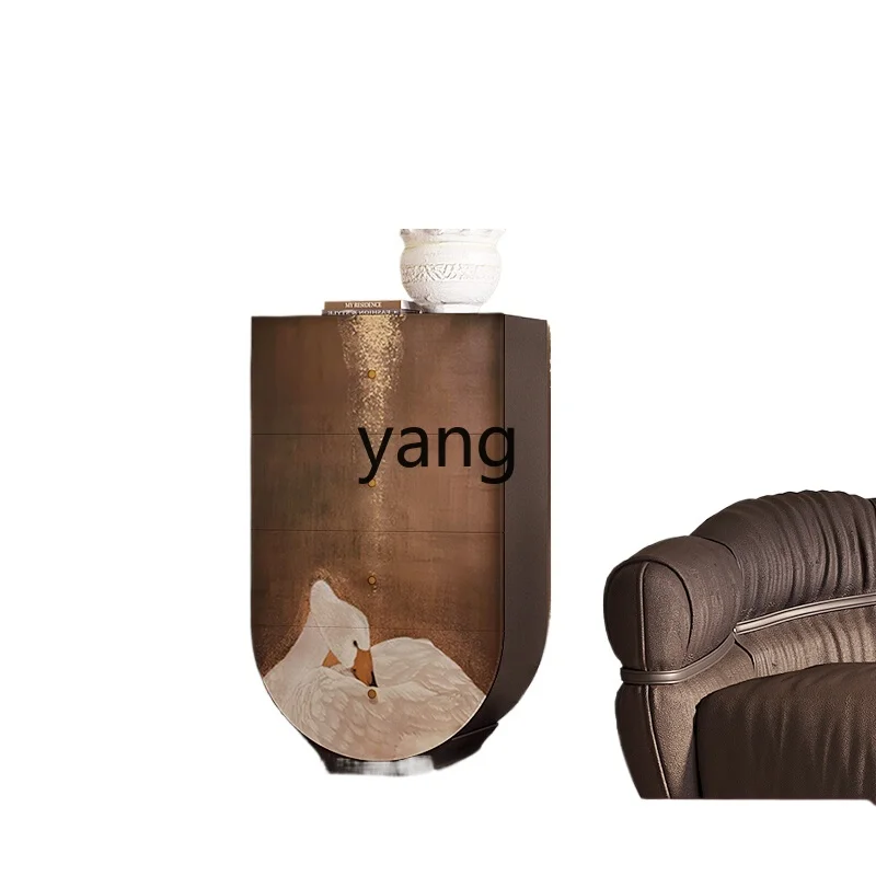 

YJQ light luxury high-end solid wood four-chest cabinet, bedroom, drawer next to sofa, living room, entrance cabinet