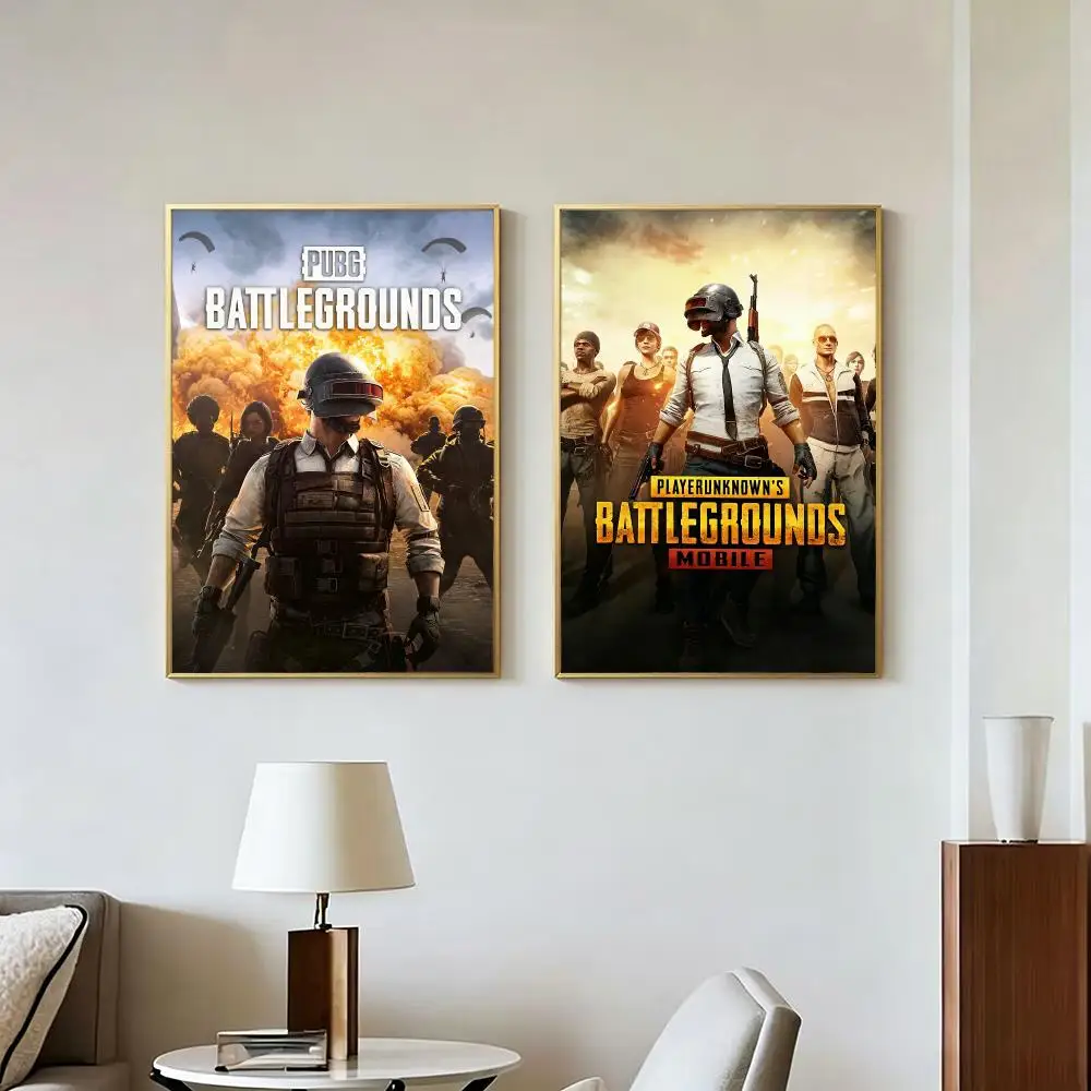 Game P-PUBG: Battlegrounds Poster Peel And Stick Wall Art Self Adhesive PP Waterproof Wall Decor Living Room Bedroom Gift