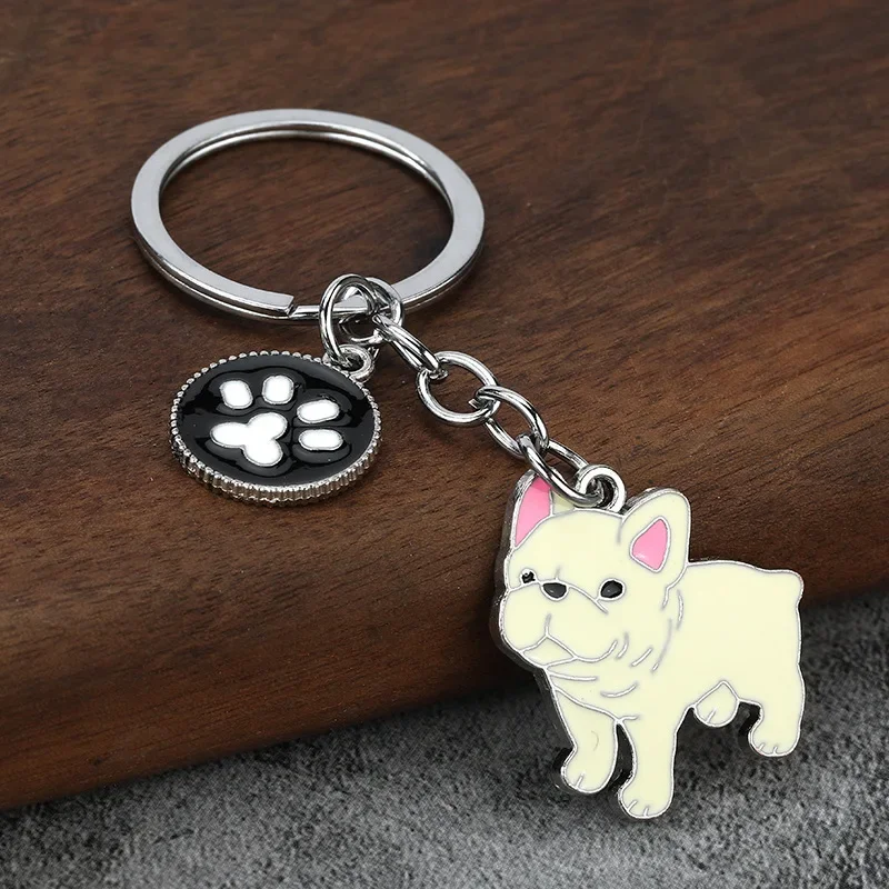 Porte-clés mignon pour chien de compagnie pour femmes et hommes, pendentif de sac, porte-clés de voiture, cadeau d'amant de chien de Noël, transparent, coloré, 1 pièce