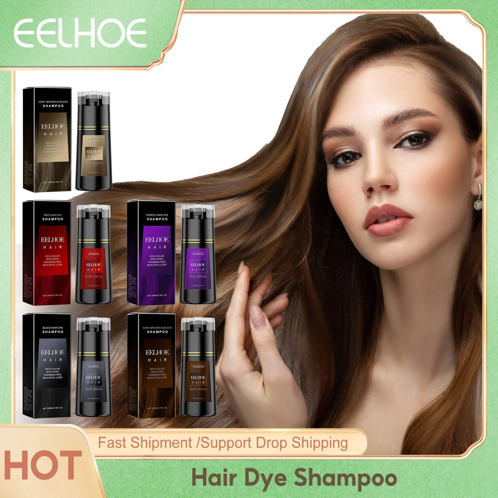 Herbal Hair Dye Shampoo Soften Hair Smoothing Long Lasting Natural Color Split Ends Repair Strengthening Hair Coloring Shampoo