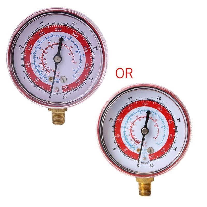 

547B Durable Air Conditioner Refrigerant R404 R134A R22 High Low Pressure Gauge PSI KPA Refrigeration Pressure Gauge Coolant