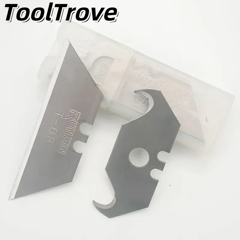 30 Pieces Heavy-Duty Thickened Trapezoidal Blade Hook Blade Utility Knife Blade Industrial Carpet Cutter Wallpaper Knife Folding