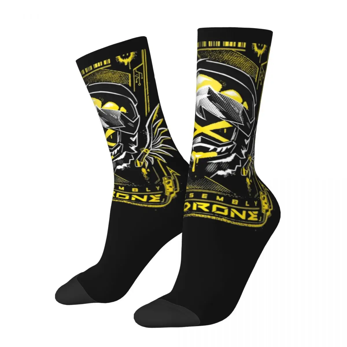 Crazy Design Murder Drones Sports Socks Game Polyester Middle Tube Socks for Women Men Sweat Absorbing