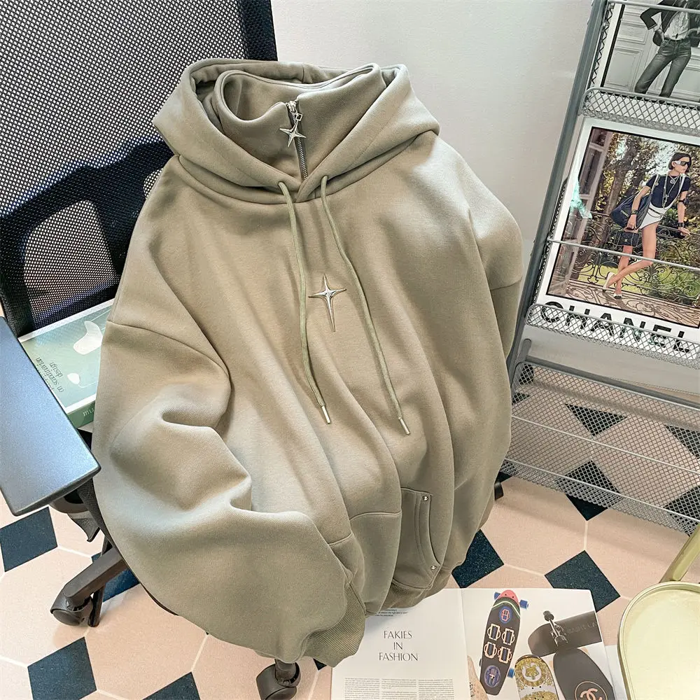 

Loose Fit Men's Hoodie Sweatirt Heavyweight Casual Streetwear Autumn Winter plus Size Trendy Outerwear by Tai eng