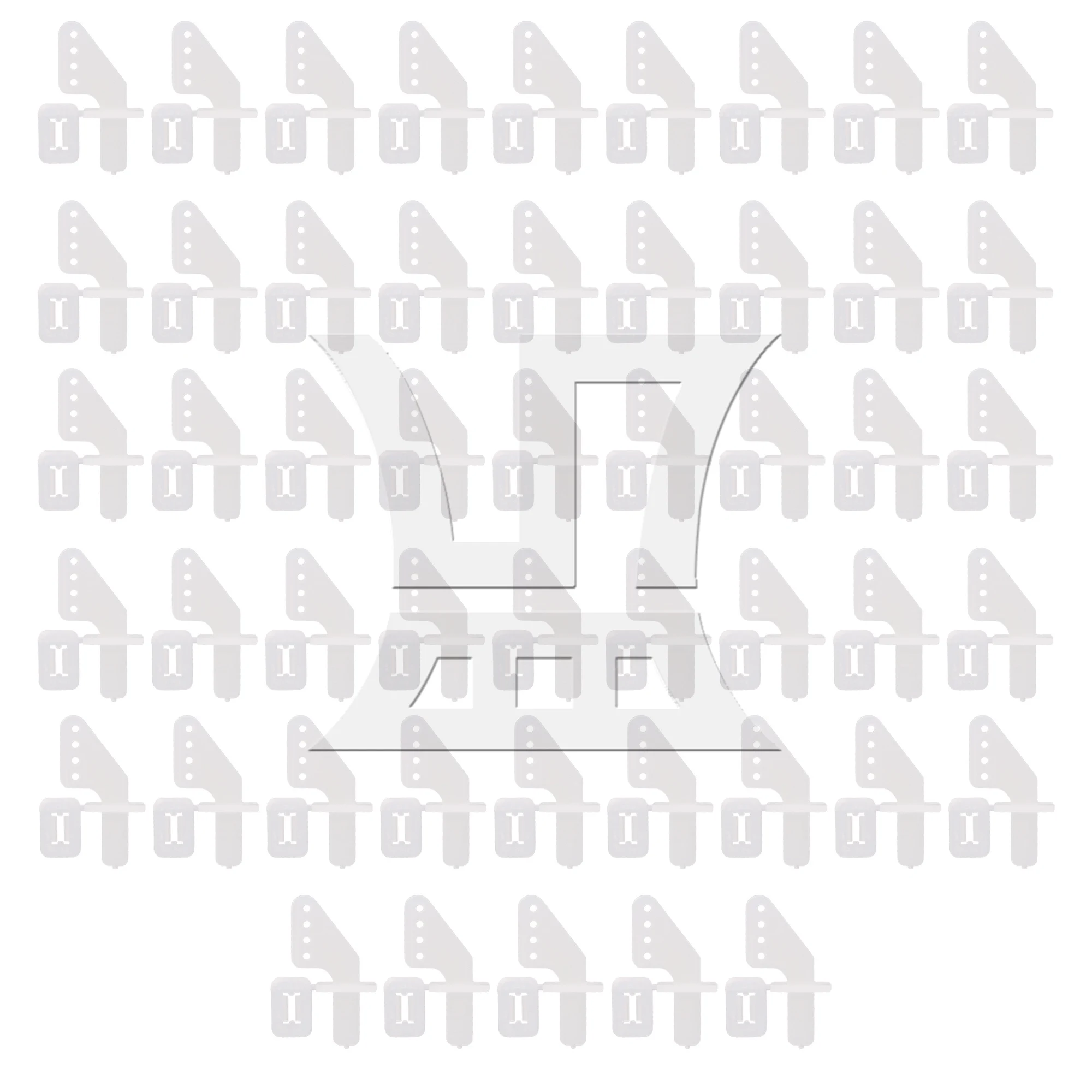 Mxfans 50 Pcs White Nylon Horns Hardware 22x8mm 4 Holes for RC Model Aircraft