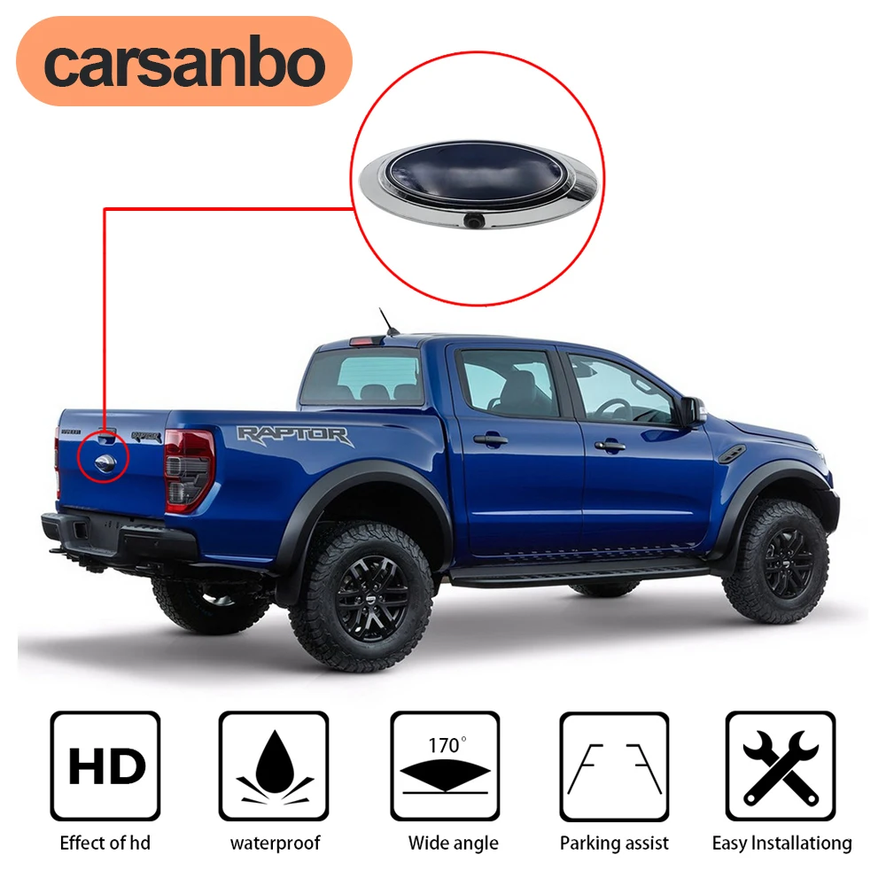 

Carsanbo HD 170° Car Badge Logo Front/Rear View Reverse Backup Camera For Ford Ranger T6 T7 T8 XLT 2012-2019 Waterproof