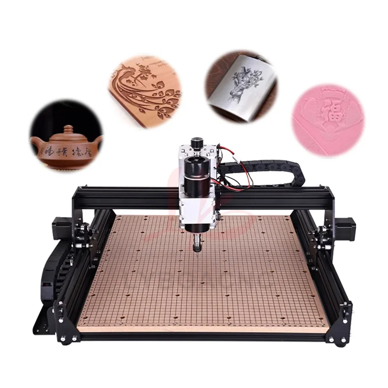 LY 4540 Engraving and Cutting Machine for MDF or Aluminum, 500W Spindle, 20W Laser with Offline Controller, 40W Rotary Axis