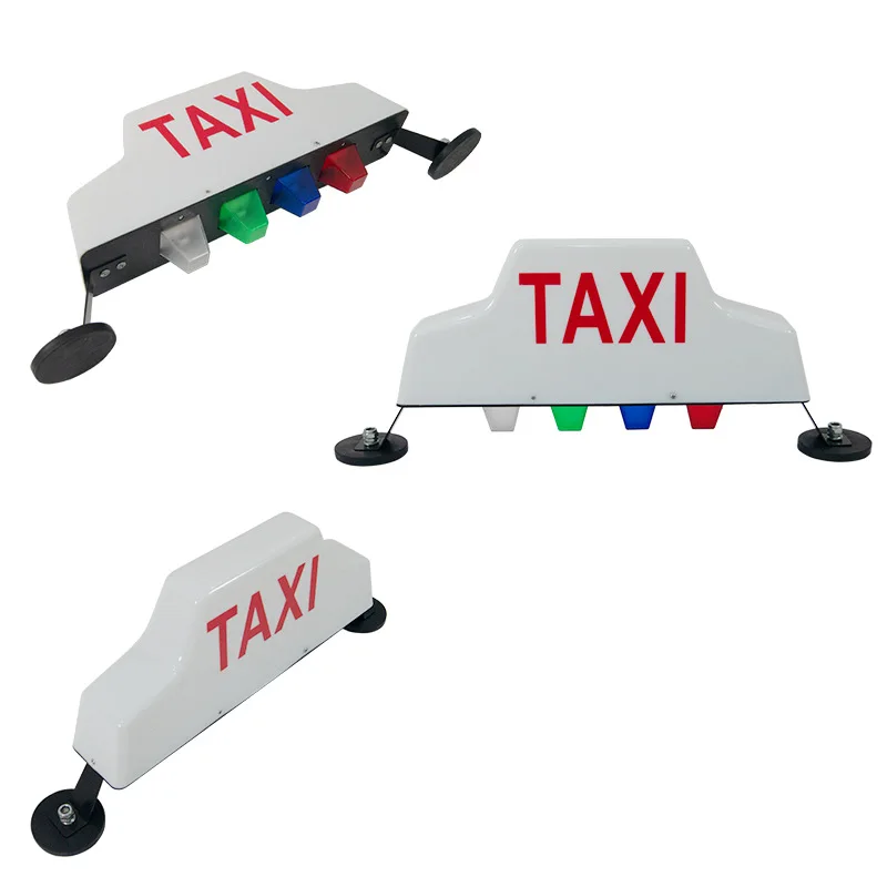 New 12V DC Roof Waterproof Top Sign Cab Lamp Light Signal Lamp Roof Top Sign Strong Magnetic LED Color 21W TAXI Light Universal