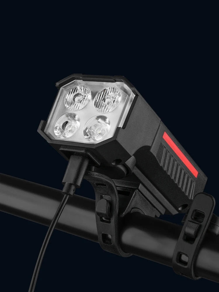 AliExpress BUCKLOS Solar Bicycle Front Lights Type-c Charging Headlight Intelligent Light-sensing Bike Front Lamp with 120 Decibel Horn Bike Part