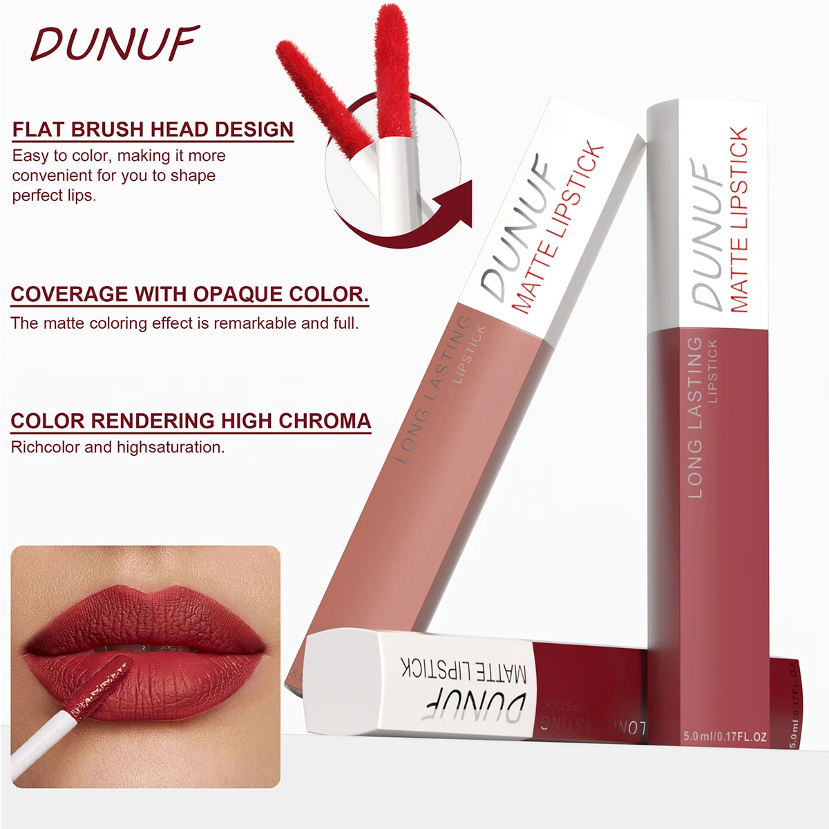 Matte Lip Gloss 8pc/set-Waterproof Long Lasting Non-Stick Cup Liquid Lipstick Kit Nude Bold Shades Moisturizing Lip Tint Makeup