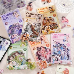 30pcs Kawaii Stationery Stickers girl who changes her mind a hundred times Craft Scrapbooking Album Junk Journal Happy Planner