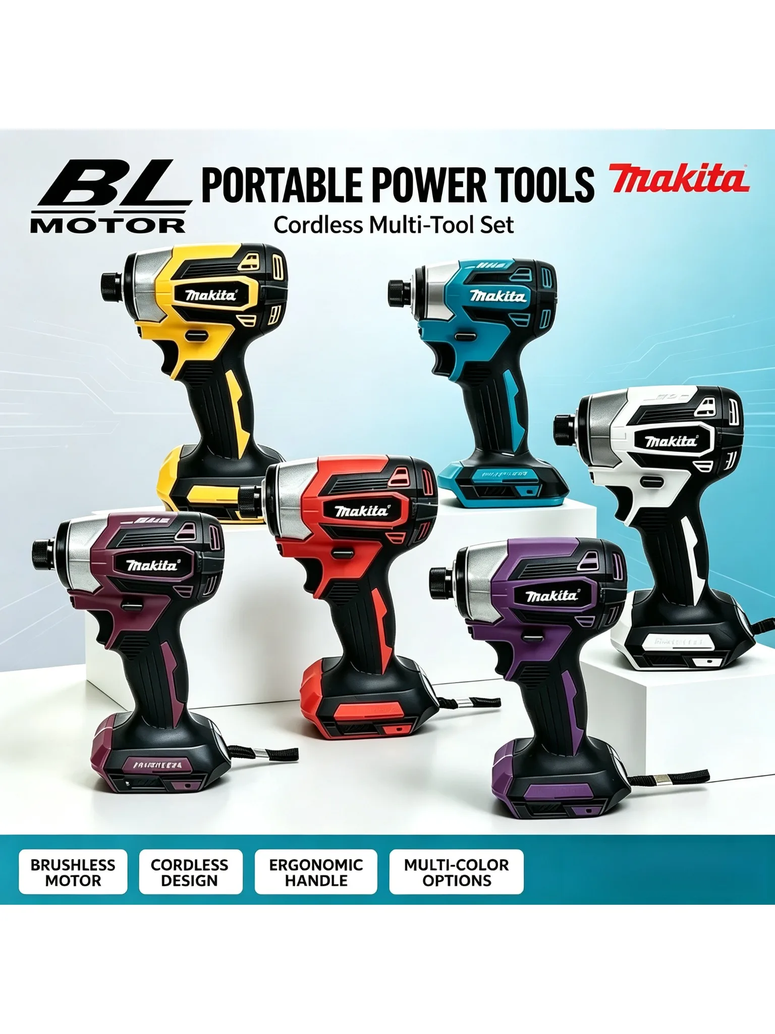 Makita DTD173 Kabelloser Bürstenloser Akku-Schlagschrauber für 18V Batterie, 180 N·M Schlagschrauber, Holzbolzen-T-Modus-Elektrobohrer