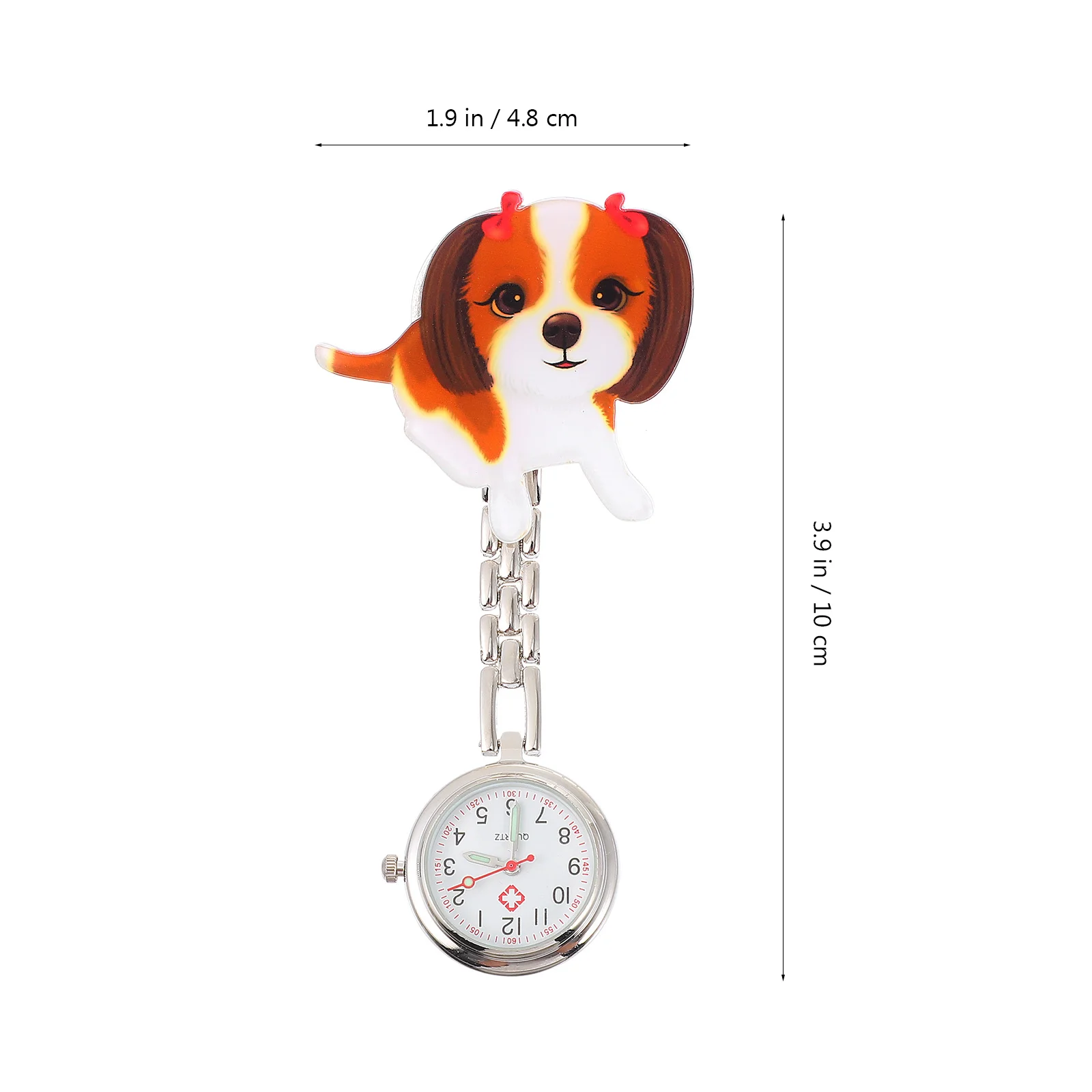 

1Set Exam Hanging Pocket Watch Little Dog Cartoon Nurse Chest Chain Watch Medical Clip Nurse Gift Lightweight Durable
