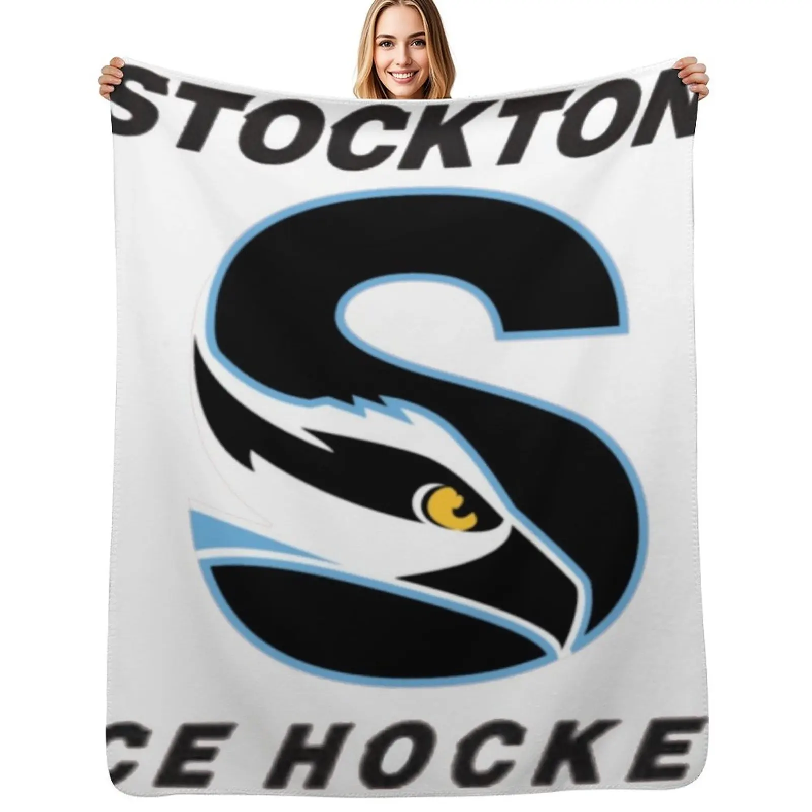 Stockton Ice Hockey Throw Blanket All Weather Soft Throw Blanket for Sofa