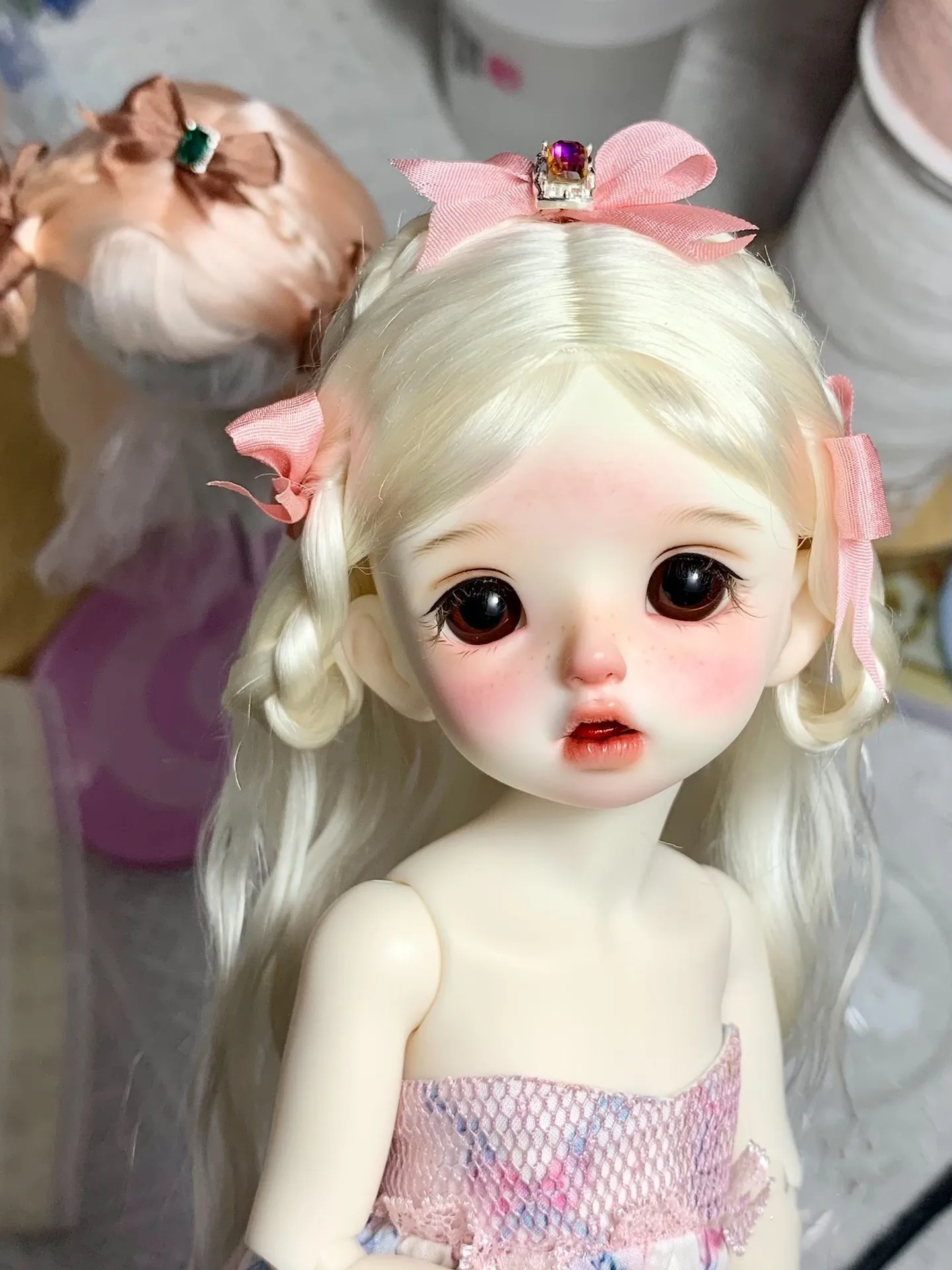 

Волосы для укладки милых девушек, парики для кукол BJD из мохера 1/6, 1 шт.