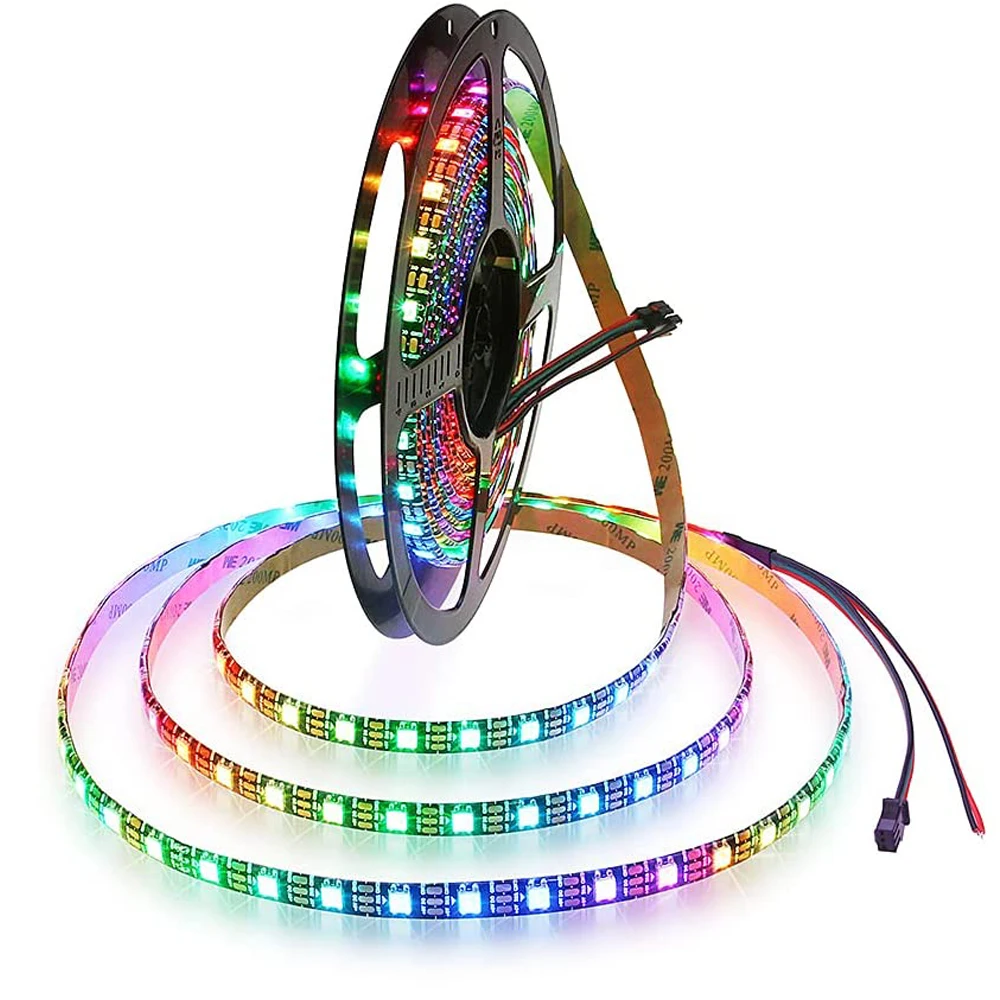 ARGB WS2812B WS2812 Smart 5050 RGB LED Strip LIGHT Individuaily Addressable Digital Flexible 30/60/144Pixels/m 1/3/5m tape lamp