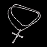 Dominic Toretto The Fast and The Furious Celebrity Vin Diesel Item Crystal Jesus Men Cross Pendant Necklace Gift Jewelry 6