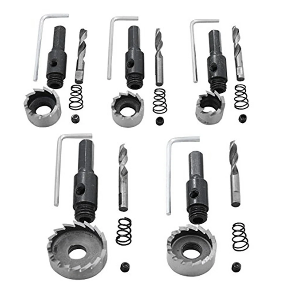 

5pcs Kit Steel Drill Bit Set Heavy Duty Hole Kit Tungsten Coating Wood Plastic Metal Alloy Hole Bit 16-30Mm