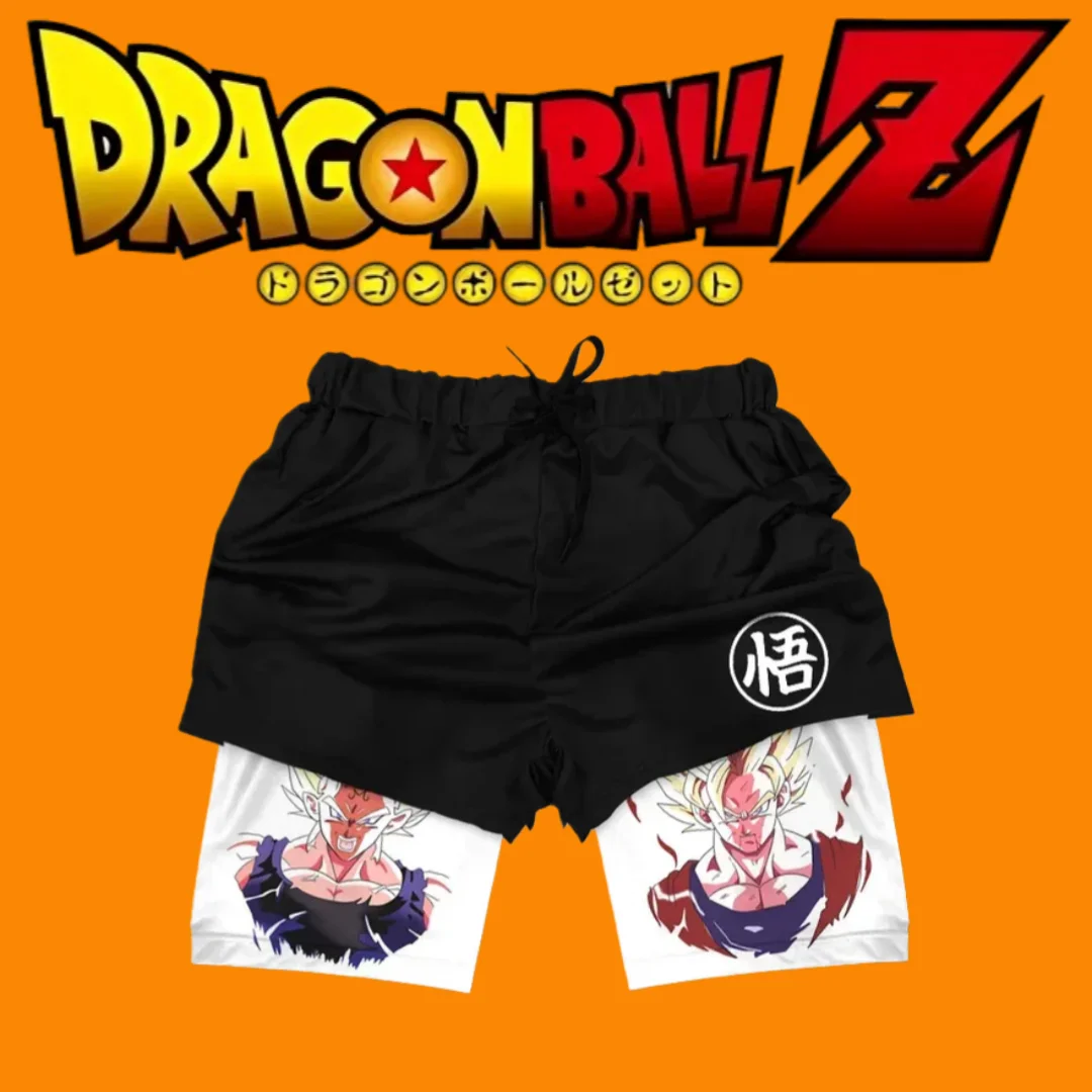 

Лето 2025 года, новая бестселлерная одежда в стиле аниме Dragon Ball, свободные и повседневные шорты из двух частей из 100% чистого хлопка с искусственным дизайном