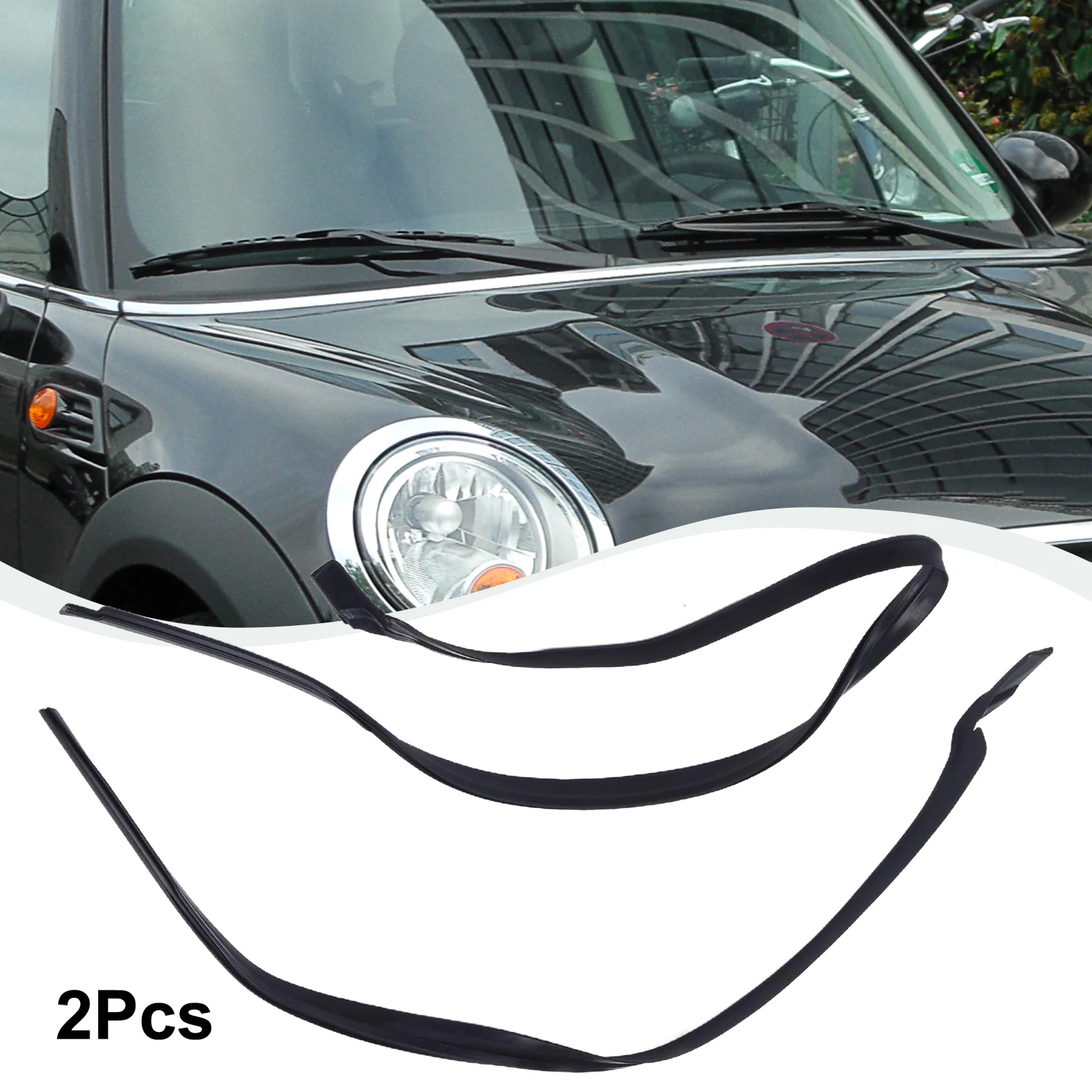 1× Pair Car Windshield Wiper Cowl Seal For MINI R55 R56/R57 For Left Hand Drive Vehicles Front Wiper Deflector Sealing Strip