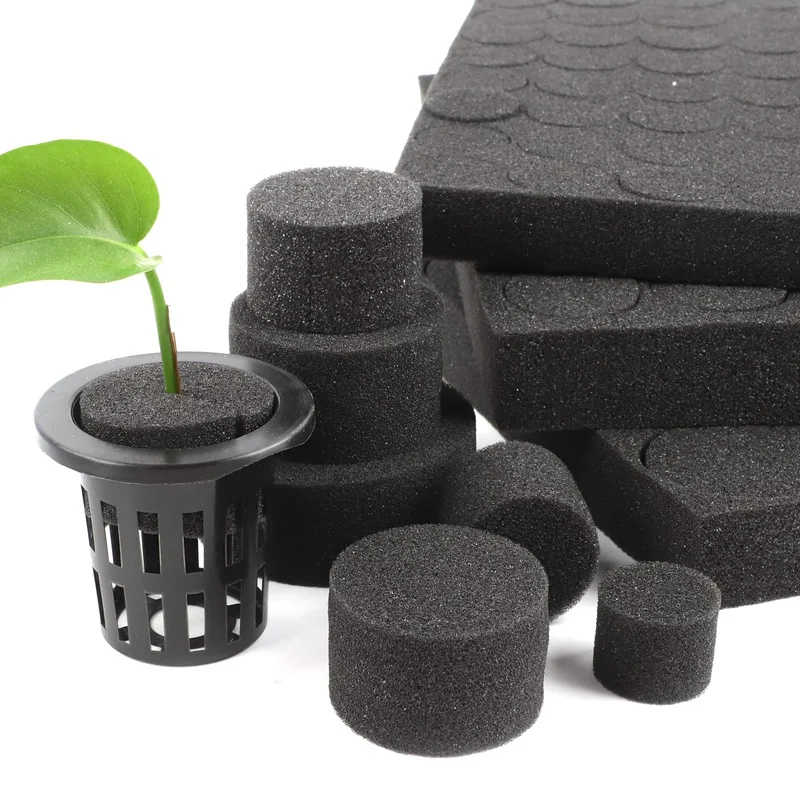 20/100Pcs Black Hydroponic Sponge Garden Vegetable Soilless Cultivation Growing Media Sponge Hydroponic Baskets Planting Sponge