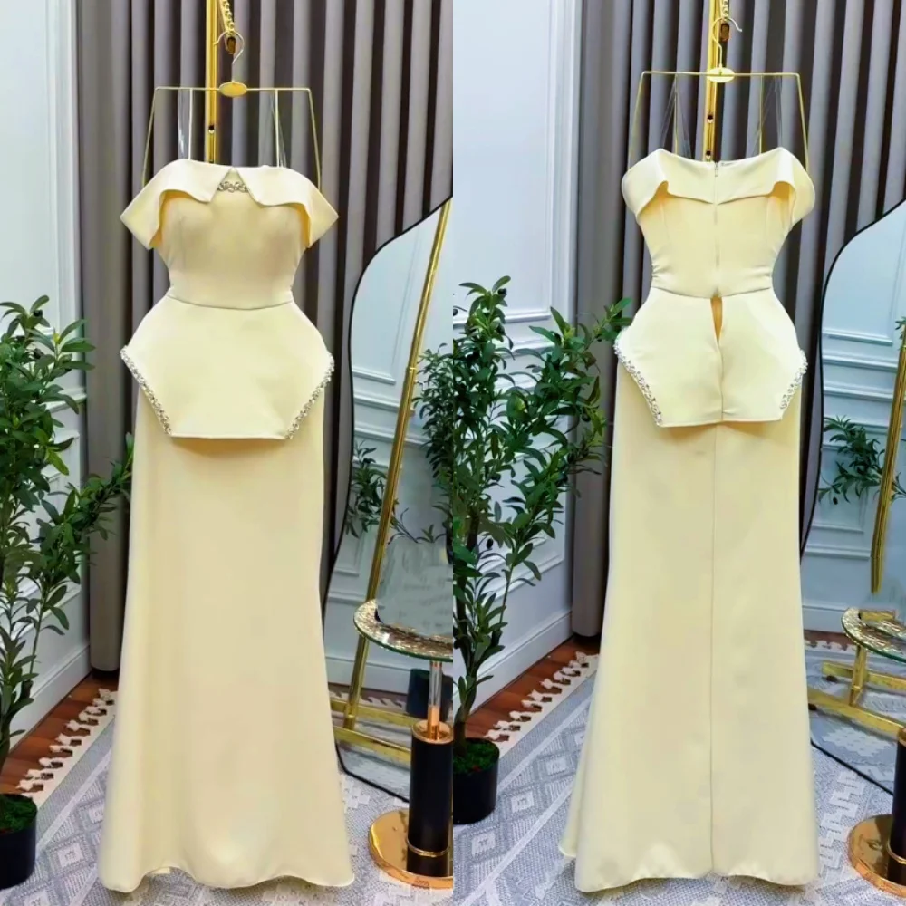 

Customized Women's Evening Jersey Rhinestone Strapless Trumpet Long Dresses Bespoke Occasion Elegant Party Classic High Quality