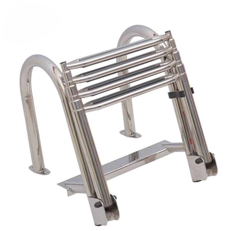 

Stainless Steel Telescoping 4 Step Boat Ladder Pool Swim Upper Platform Dock Swimming Ladder
