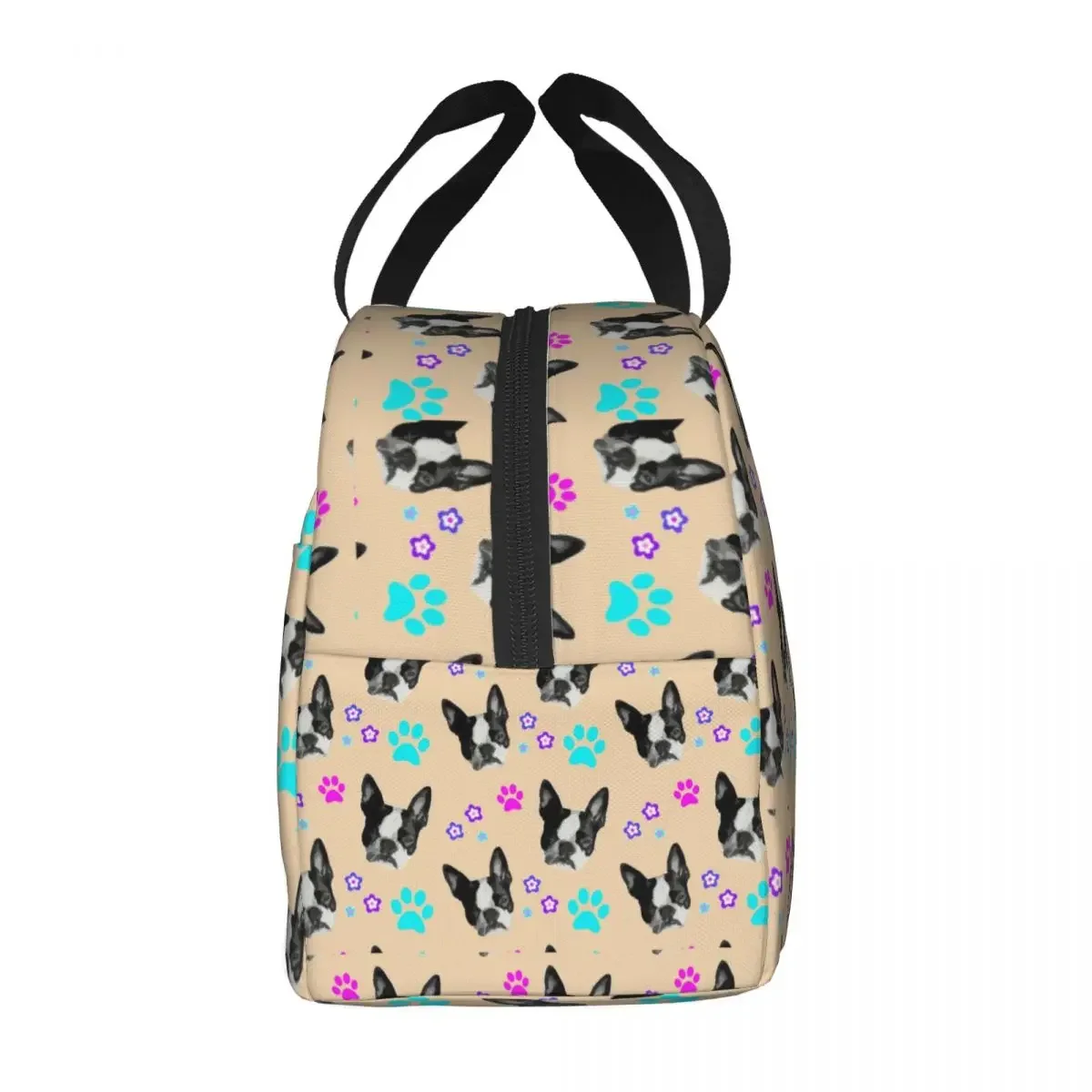 Boston Bull Terrier Puppy Gifts Insulated Lunch Tote Bag for Women Pet Dog Resuable Cooler Thermal Food Lunch Box School