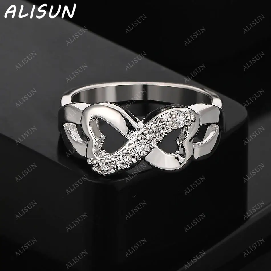 

ALISUN 925 Sterling Silver Size 7-10 Designer Zircons Heart Ring For Women Fashion Jewelry Charm Grace Noble Wedding Accessories