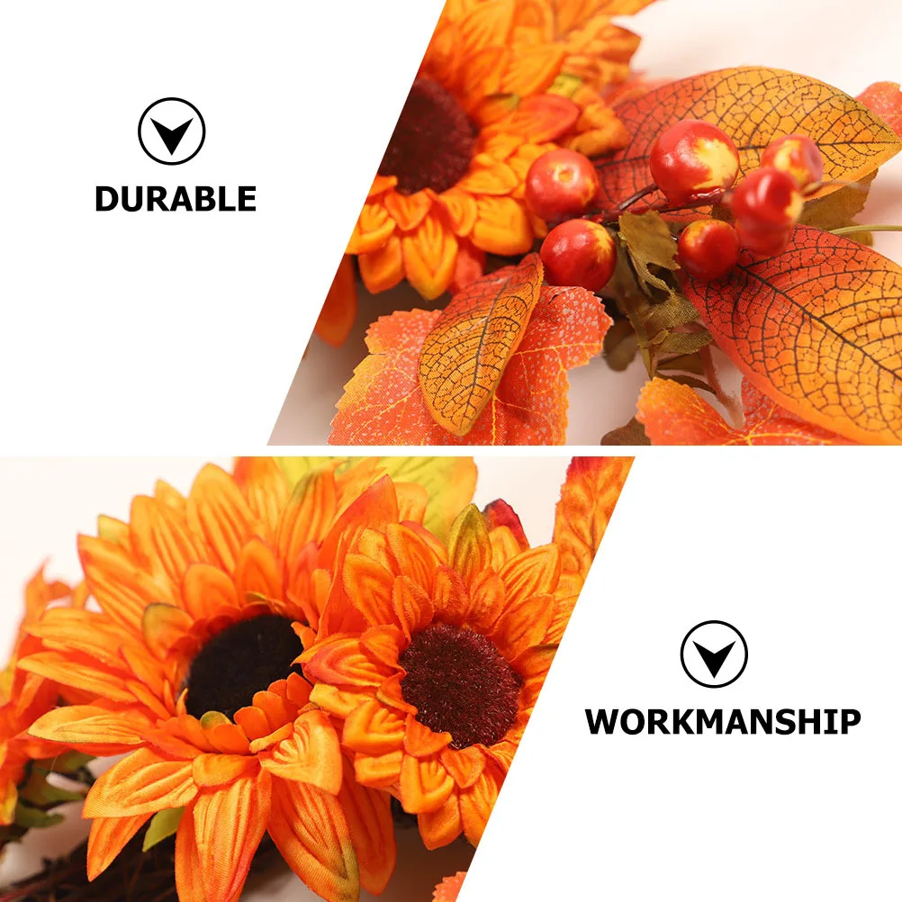 1 قطعة باب عباد الشمس الاصطناعي ديكور معلق برتقالي لتقوم بها بنفسك جارلاند لسياج حديقة الحائط قلادة حفلة عيد الشكر مقلد