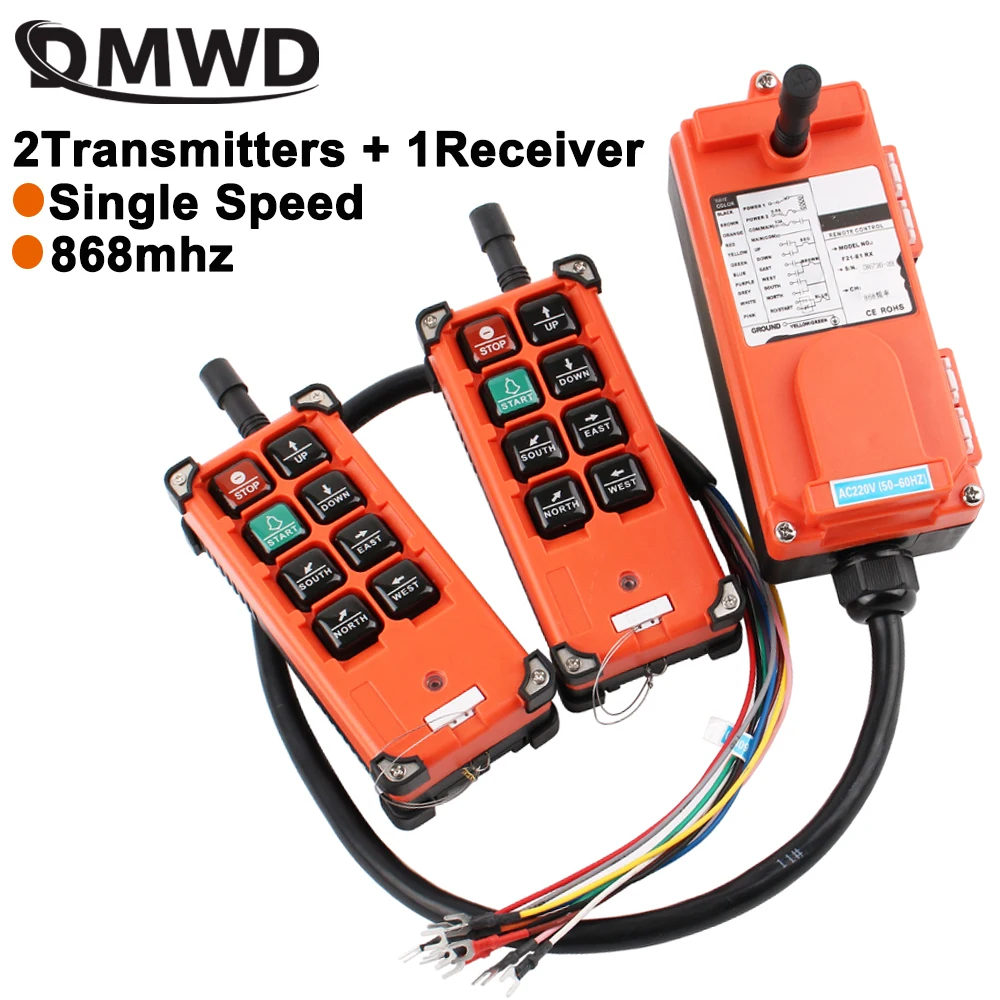 2 Transmitter 1Receiver DMWD Brand F21-E1B Crane Driving Hoist Industrial Wireless Remote Control Switches DC24V 220V380V