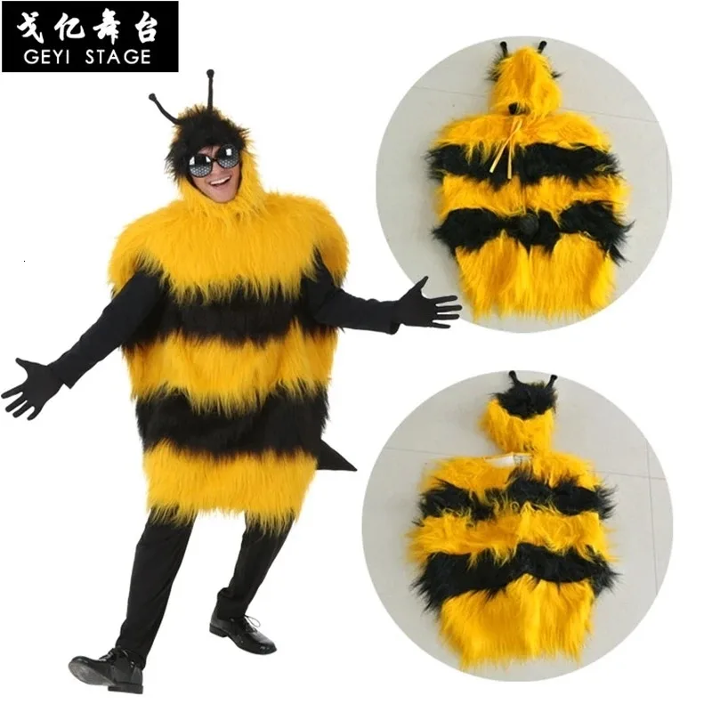 Inflatable Bumble Bee Costumes For Grown-up Halloween Women Dressed In Animal Cosplay Dress Purim Blowup Carnival Party