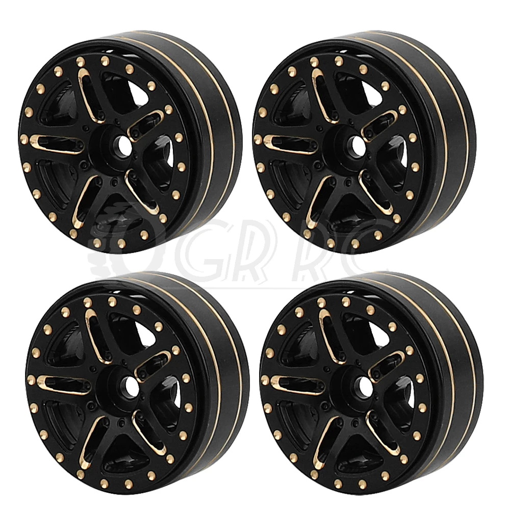 1.0 inch Metal Beadlock Wheel Rims Hubs for Axial SCX24 AX24 1/24 TRX4m 1/18 RC Rock Climbing Car Crawler Model Upgrade Part