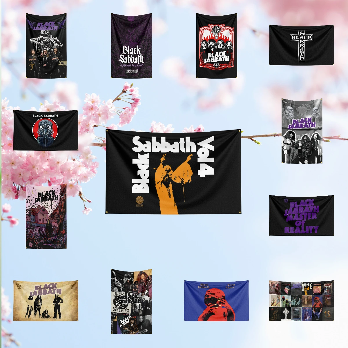 Music Band Flag for B-Bl-ac-k Sa-bb-at-h Fans Banner easy hang multipurpose background decoration storefront hanging cloth
