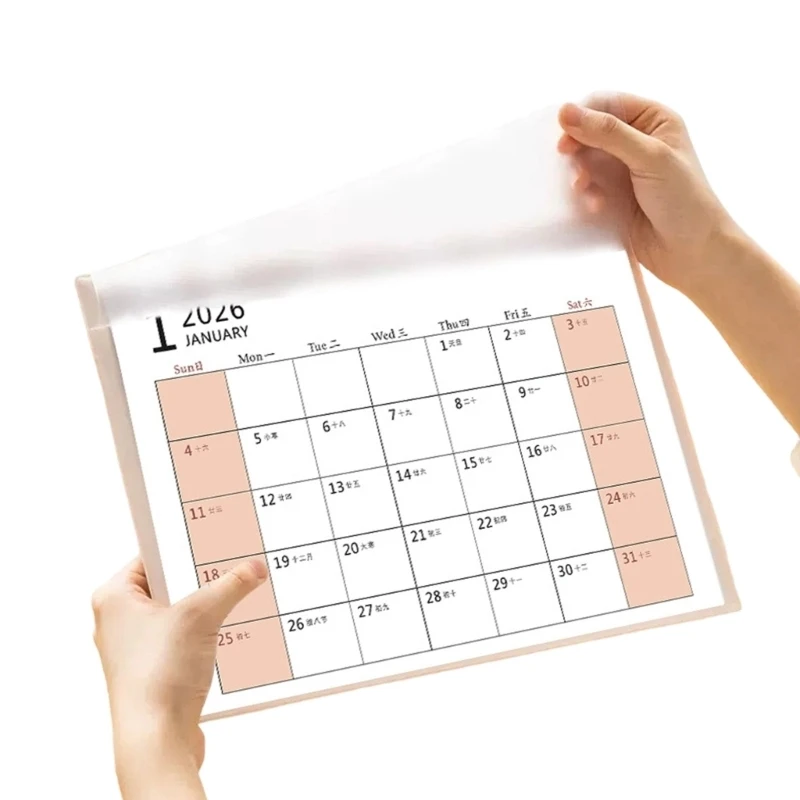 D7YC Date Display Mat and Mouse Pad 2026 Desk Mat Calendar Multifunction Planners Pad