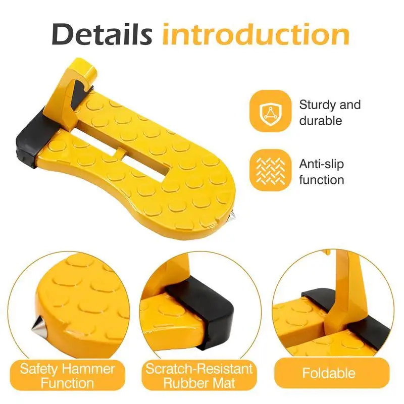Car Door Auxiliary Step, Roof Access Foot Pedal With Hook, Universal Car Ladder Pedal For SUV Vehicles