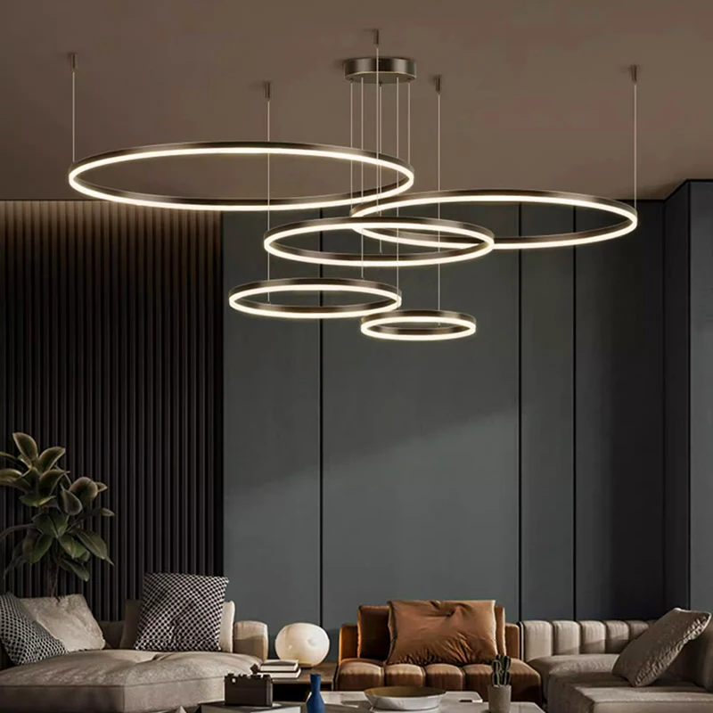 Imagem -02 - Nordic Modern Led Chandelier For Living Room Study Ring Quarto Sala de Jantar Home Decor Iluminação Interior