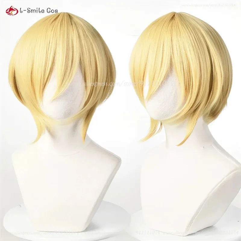 P3 Aegis Косплей Парик Короткий Золотой Айгис Аниме Косплей Парики Термостойкие Синтетические Волосы Костюмы Парик Для Женщин + Кепка Для Парика