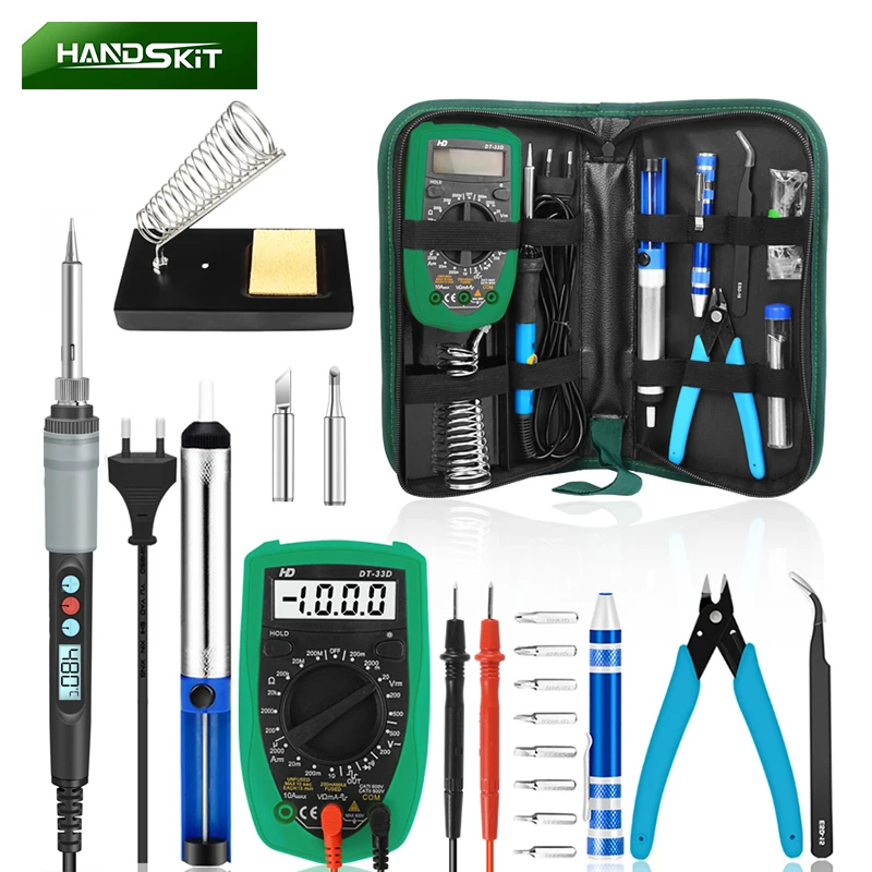 

90W Soldering Iron Kit With Multimeter Screwdriver Adjustable Temperature Electric Solder Iron Welding Tools