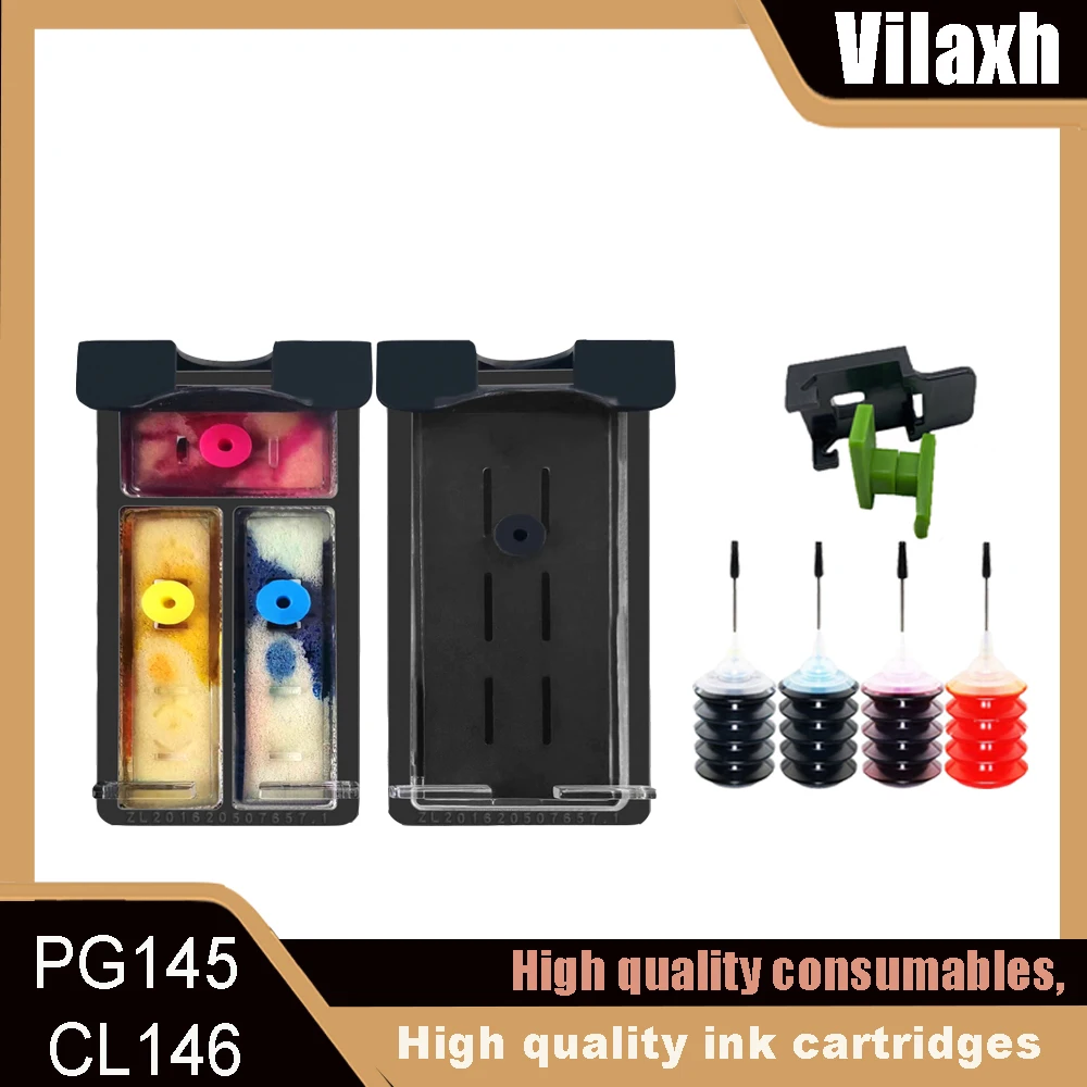 Vilaxh PG 145 CL 146 PG145 CL146 PG-145 CL-146 PG145XL CL146XL Remanufactured Ink Cartridge for Canon Pixma MG2410 Printer