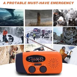 Ręcznie Radio na baterie słoneczne przenośny Power Bank AM/FM/NOAA awaryjne Radio pogodowe dla huraganu trzęsienia ziemi